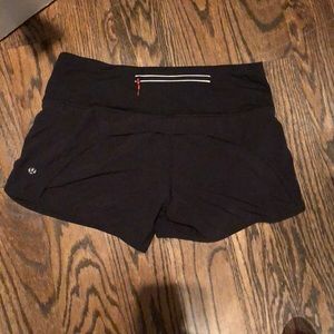 Lululemon black running shorts size 6